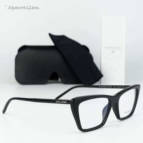 Saint Laurent Women Eyeglasses Black Cat Eye SL737 MICA THIN OPT 001 BRAND NEW - Picture 4 of 11